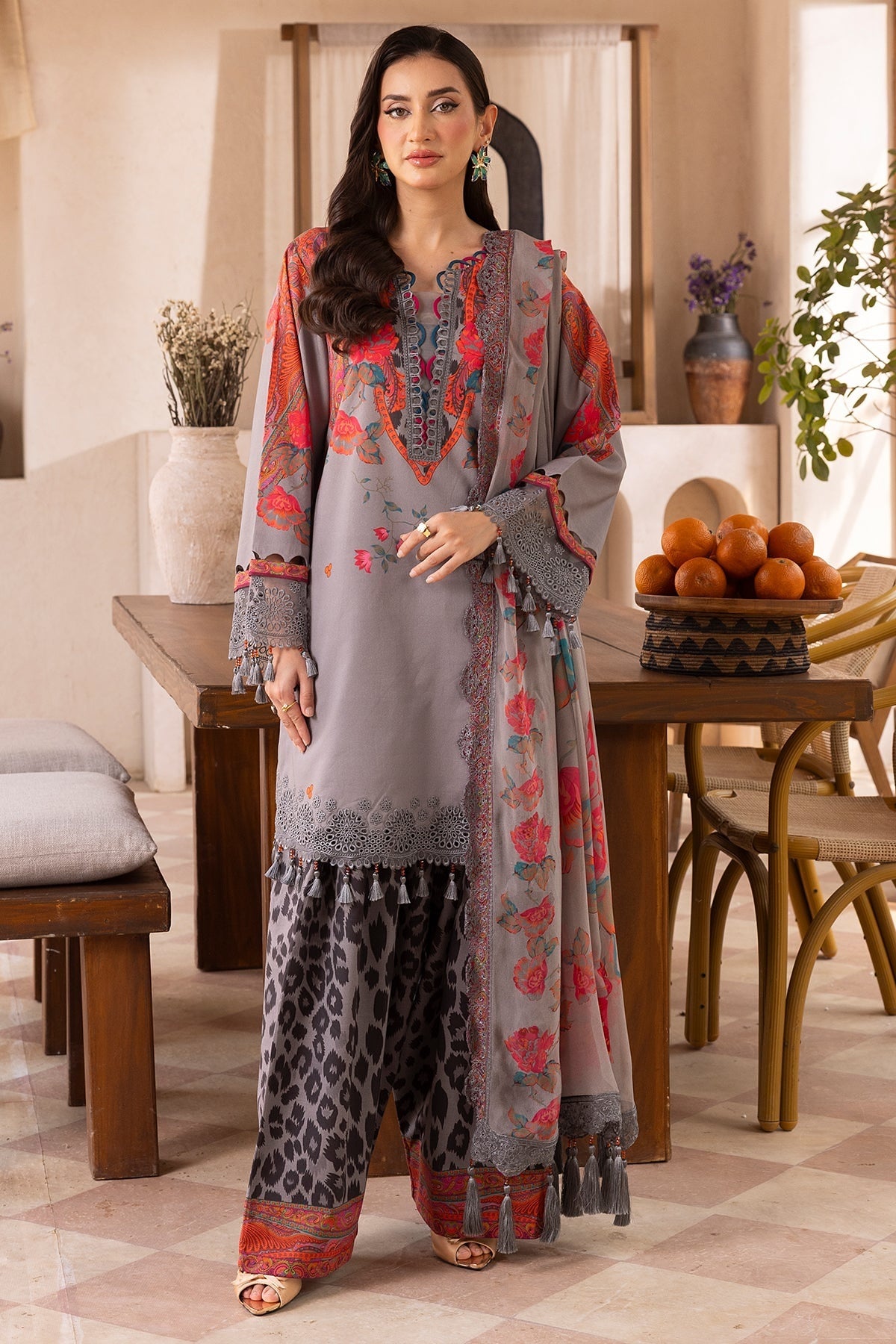 CHARIZMA BASICS EMBROIDERED LAWN WITH EMBROIDERED LAWN DUPATTA 2025