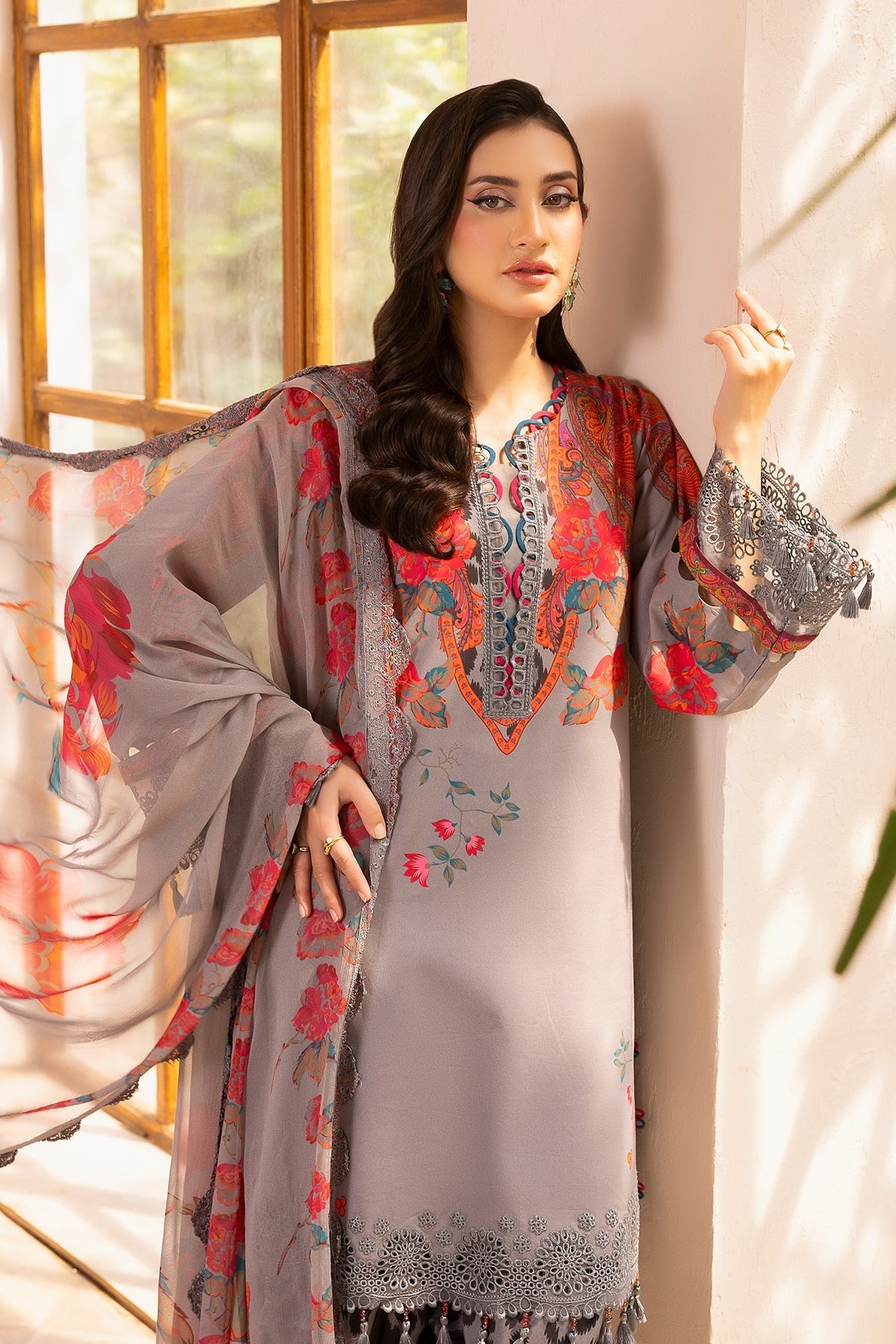 CHARIZMA BASICS EMBROIDERED LAWN WITH EMBROIDERED LAWN DUPATTA 2025