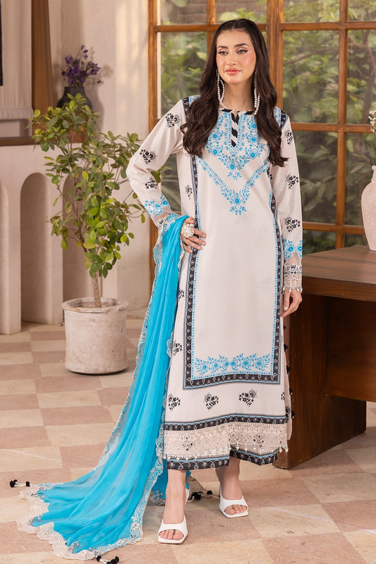 CHARIZMA BASICS EMBROIDERED LAWN WITH EMBROIDERED LAWN DUPATTA 2025