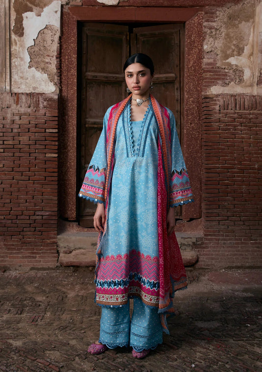 [ SUIT P ] - KAHF AANGAN LUXURY PRINT LAWN WITH CHIFFON DUPATTA 2026