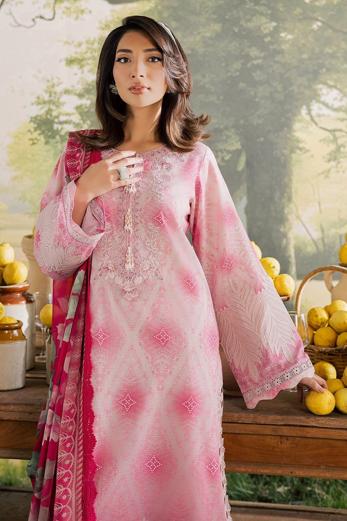 [ SUIT A ] - NUREH BLOOM LAWN EMBROIDERED AND PRINTED DORIYA COLLECTION 2026
