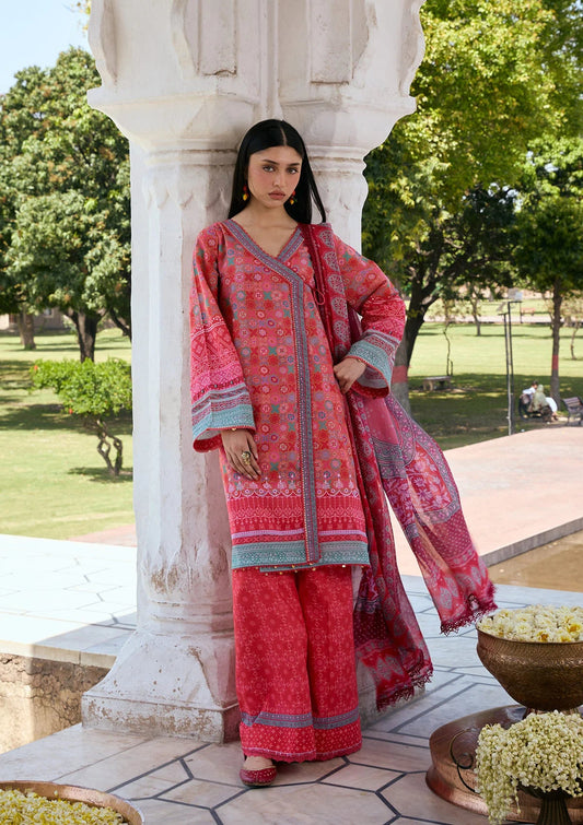 [ SUIT J ] - KAHF AANGAN LUXURY PRINT LAWN WITH CHIFFON DUPATTA 2026