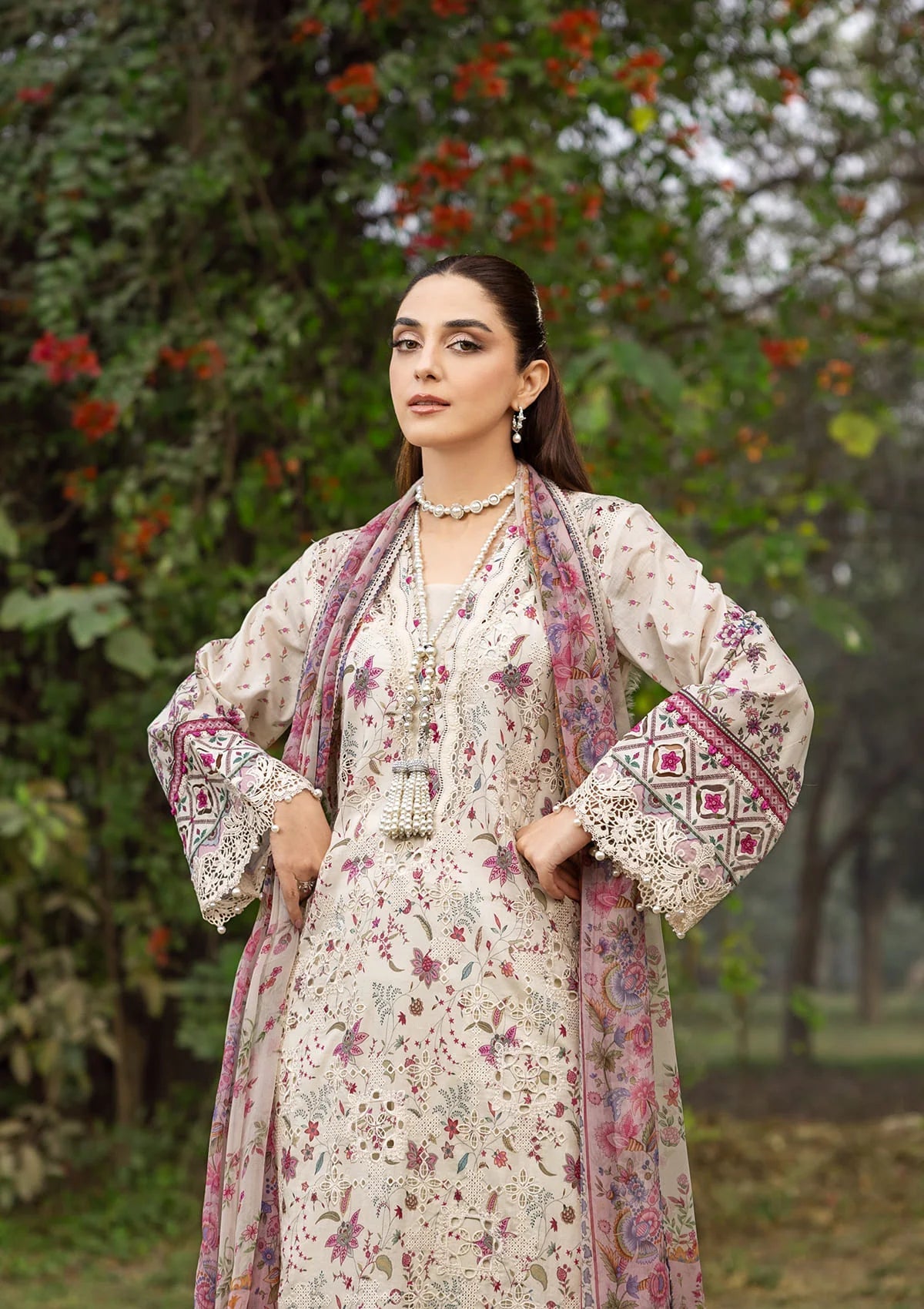 [ SUIT A ] - ELAF CHIKANKARI PRINTS WITH CHIFFON DUPATTA 2026