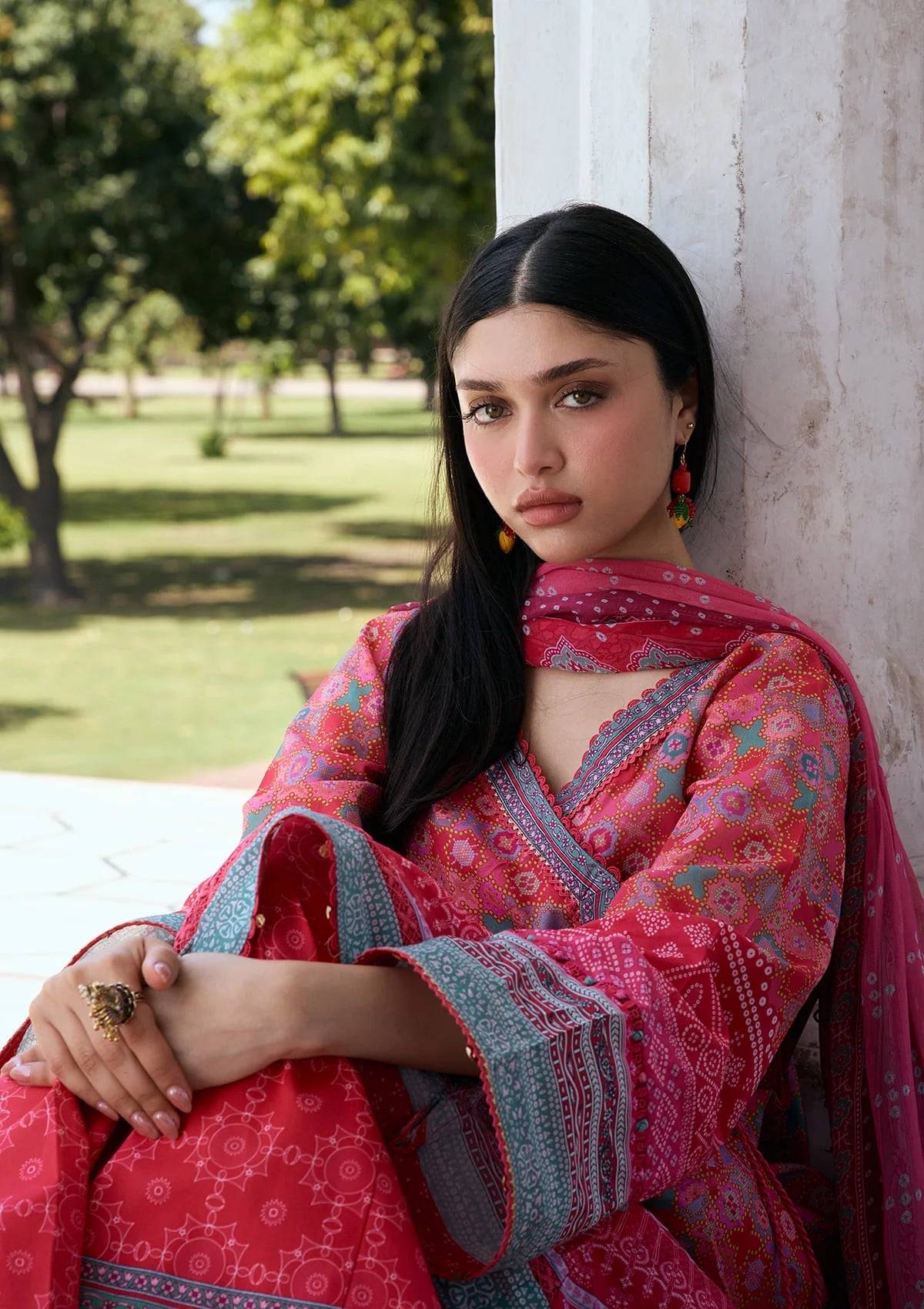 [ SUIT J ] - KAHF AANGAN LUXURY PRINT LAWN WITH CHIFFON DUPATTA 2026