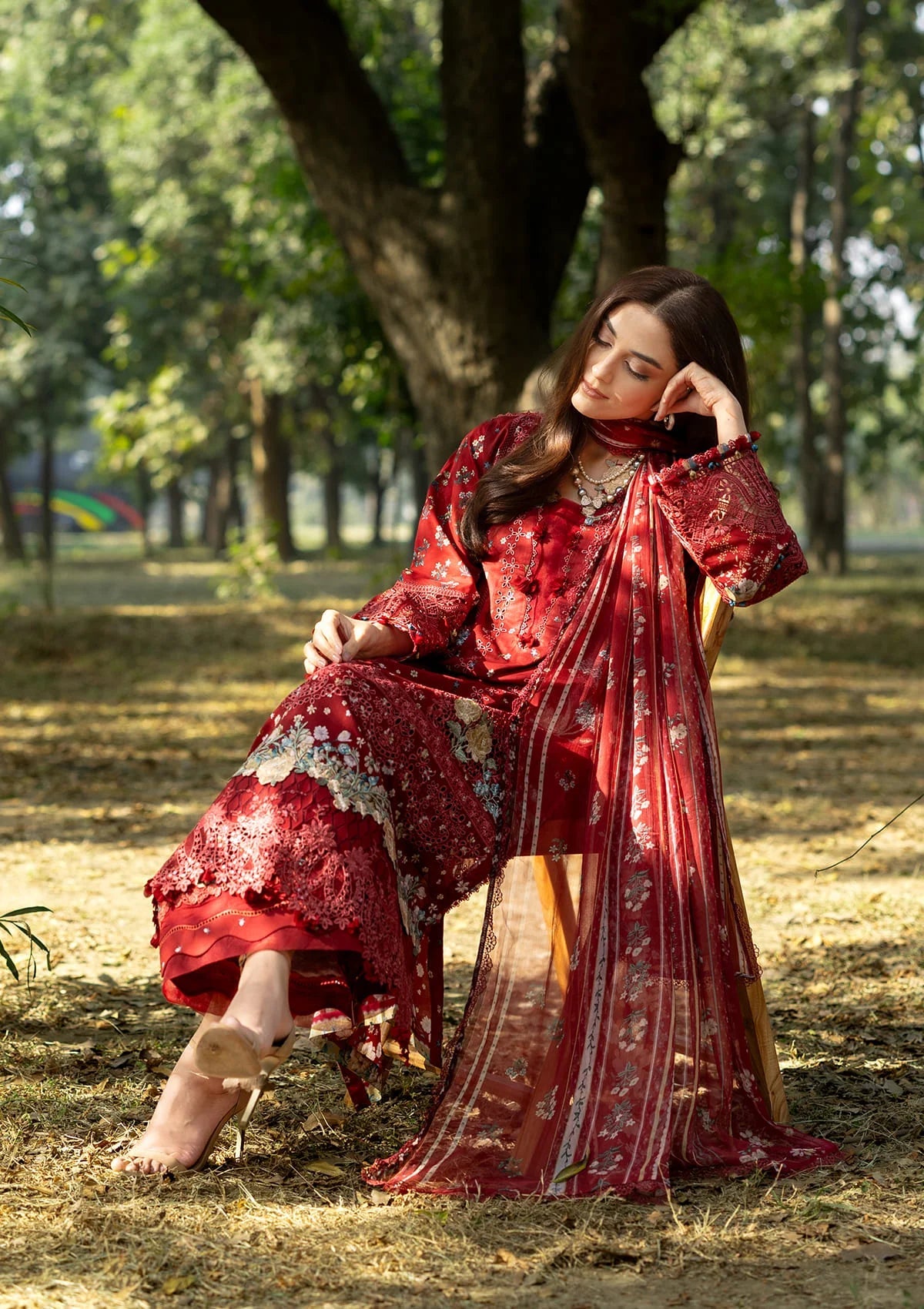[ SUIT C ] - ELAF CHIKANKARI PRINTS WITH CHIFFON DUPATTA 2026