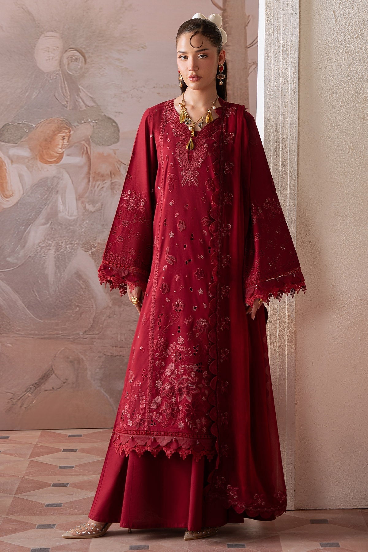 [ SUIT A ] - NUREH FEYA EMBROIDERED LAWN WITH EMBROIDERED CHIFFON DUPATTA COLLECTION 2026