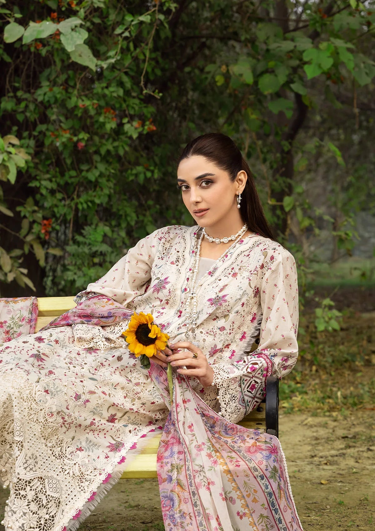 [ SUIT A ] - ELAF CHIKANKARI PRINTS WITH CHIFFON DUPATTA 2026