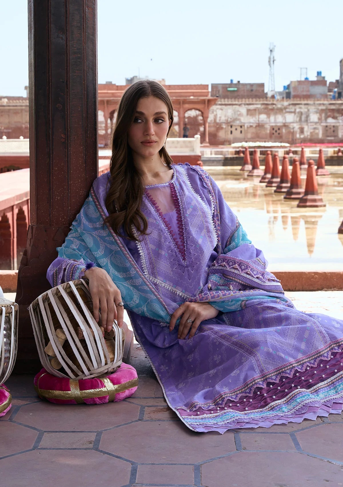 [ SUIT H ] - KAHF AANGAN LUXURY PRINT LAWN WITH CHIFFON DUPATTA 2026