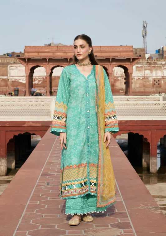 [ SUIT K ] - KAHF AANGAN LUXURY PRINT LAWN WITH CHIFFON DUPATTA 2026