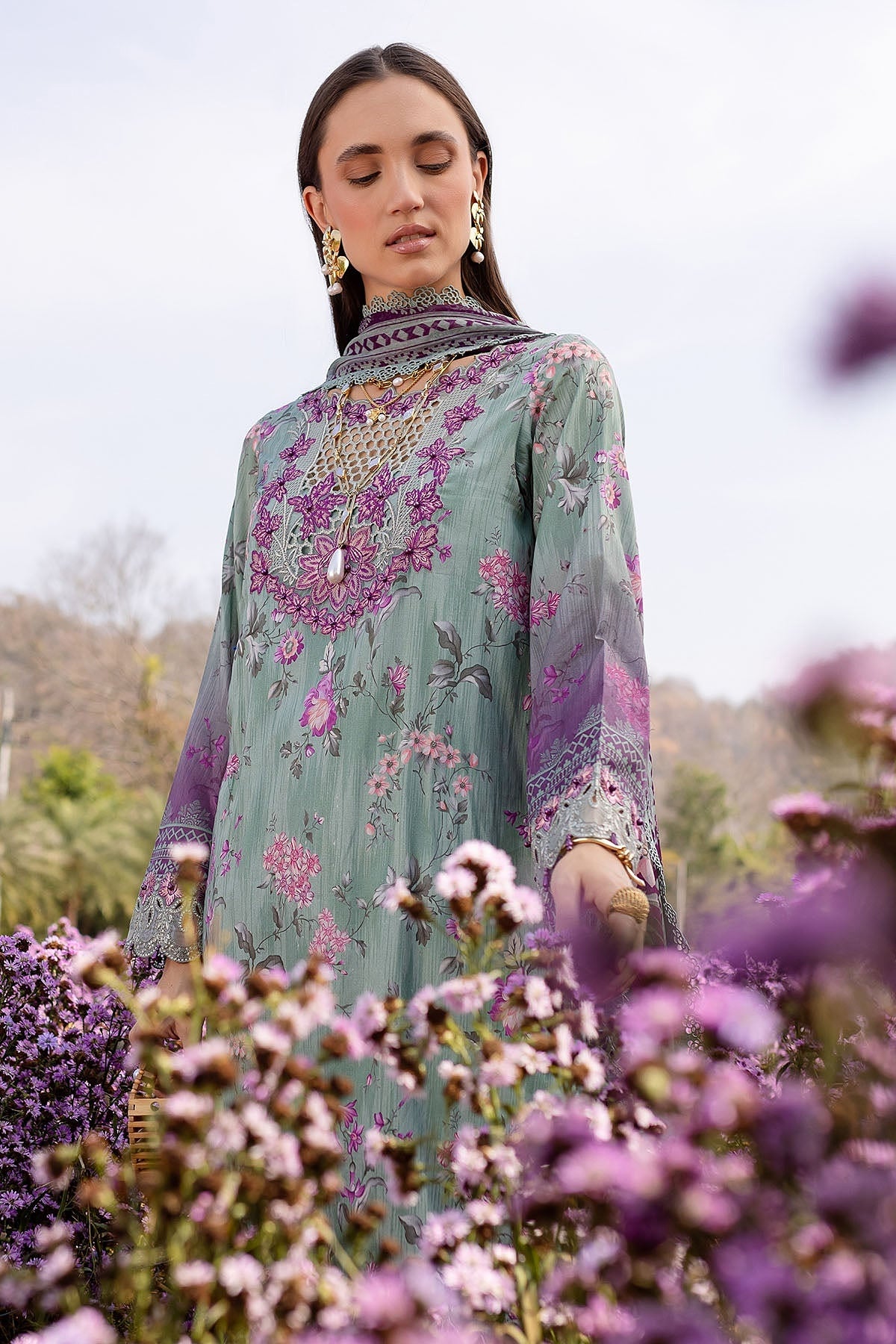 NUREH BLOOM LAWN PRINTED EMBROIDERED COLLECTION 2025