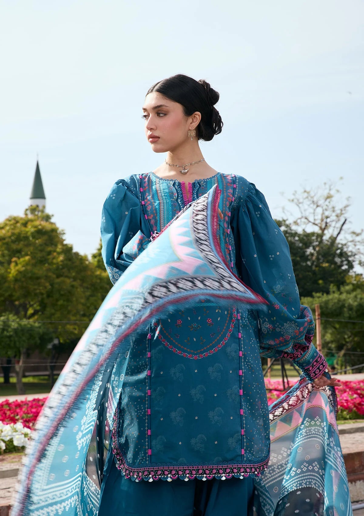 [ SUIT M ] - KAHF AANGAN LUXURY PRINT LAWN WITH CHIFFON DUPATTA 2026