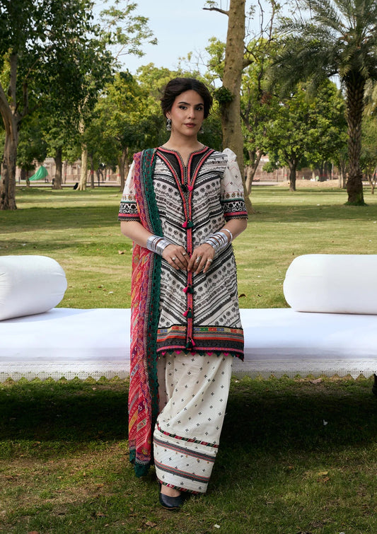 [ SUIT D ] - KAHF AANGAN LUXURY PRINT LAWN WITH CHIFFON DUPATTA 2026