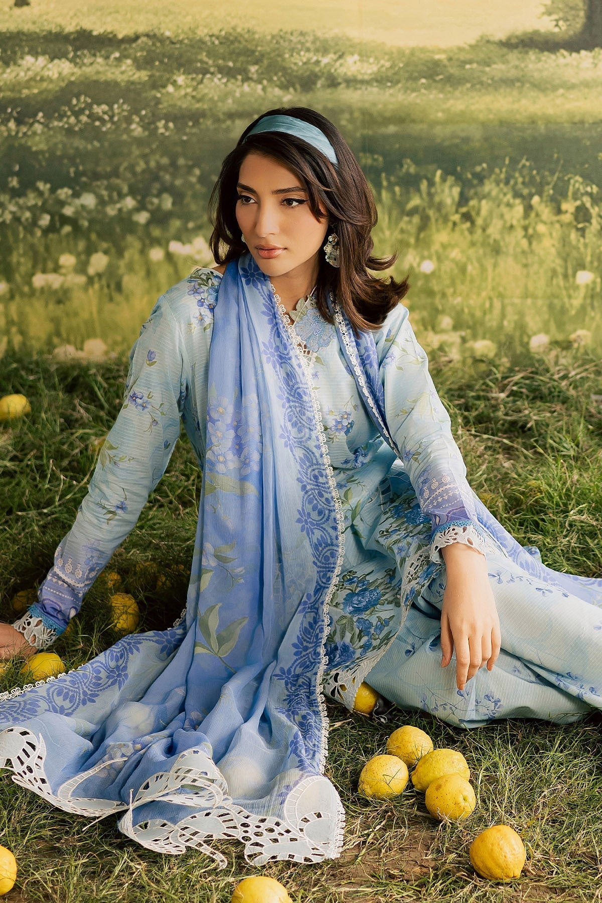 [ SUIT B ] - NUREH BLOOM LAWN EMBROIDERED AND PRINTED DORIYA COLLECTION 2026