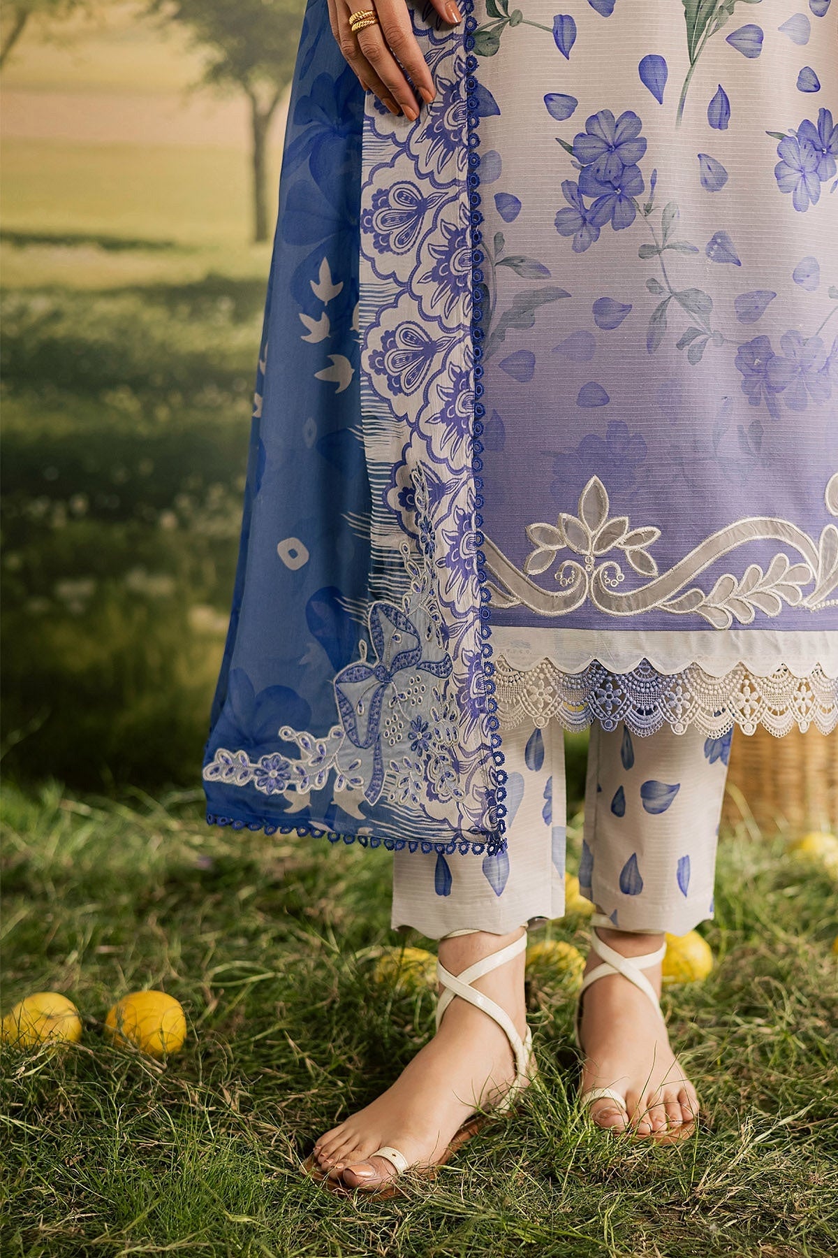 [ SUIT D ] - NUREH BLOOM LAWN EMBROIDERED AND PRINTED DORIYA COLLECTION 2026