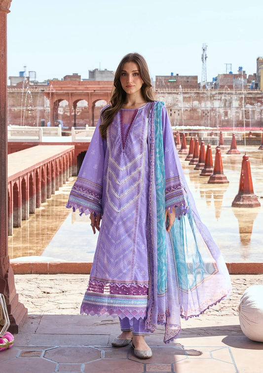 [ SUIT H ] - KAHF AANGAN LUXURY PRINT LAWN WITH CHIFFON DUPATTA 2026
