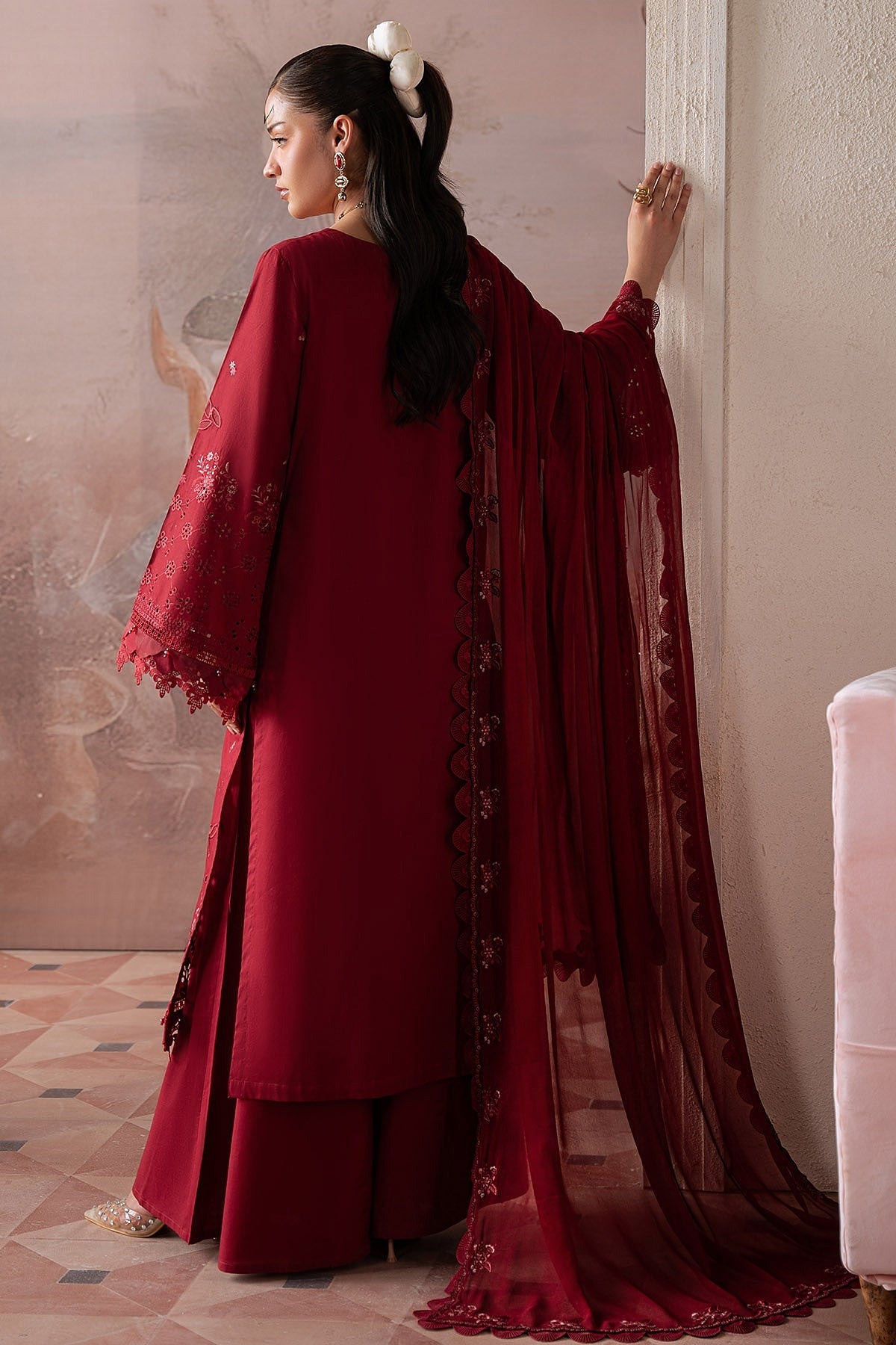[ SUIT A ] - NUREH FEYA EMBROIDERED LAWN WITH EMBROIDERED CHIFFON DUPATTA COLLECTION 2026