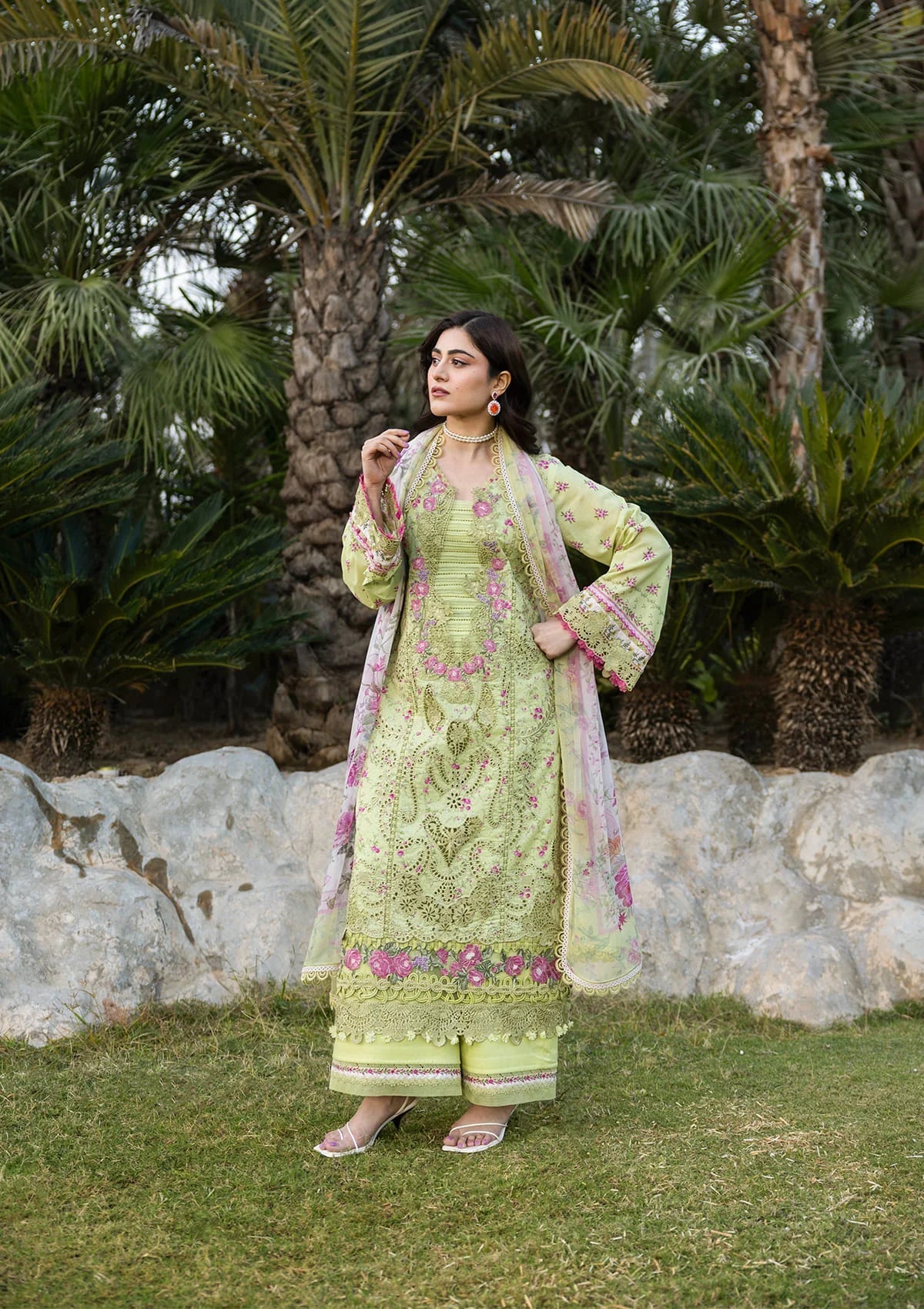 [ SUIT G ] - ELAF CHIKANKARI PRINTS WITH CHIFFON DUPATTA 2026