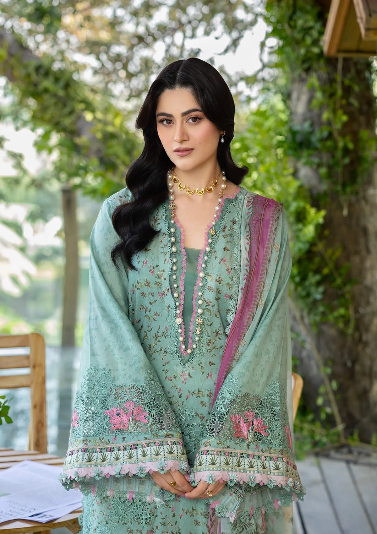 [ SUIT B ] - ELAF CHIKANKARI PRINTS WITH CHIFFON DUPATTA 2026