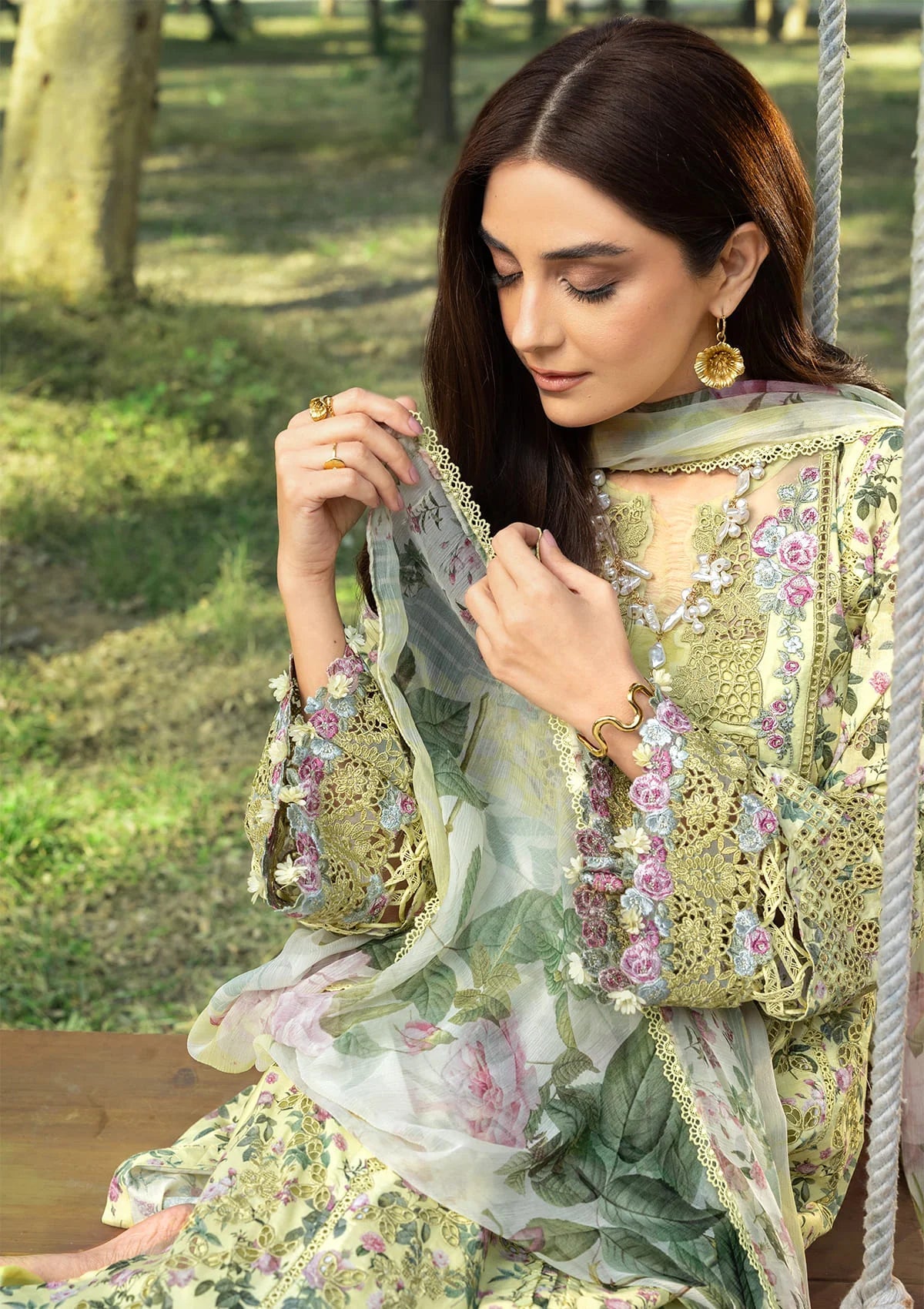 [ SUIT O ] - ELAF CHIKANKARI PRINTS WITH CHIFFON DUPATTA 2026