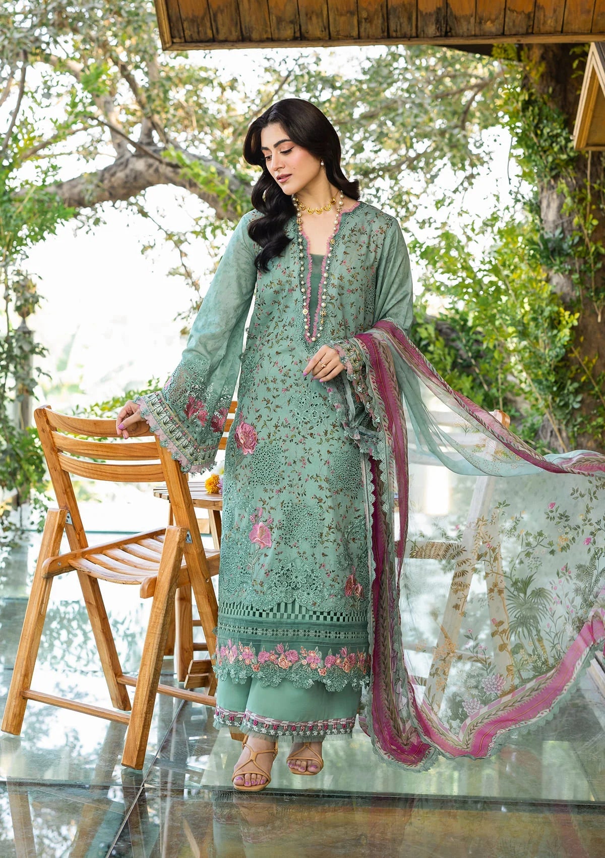 [ SUIT B ] - ELAF CHIKANKARI PRINTS WITH CHIFFON DUPATTA 2026