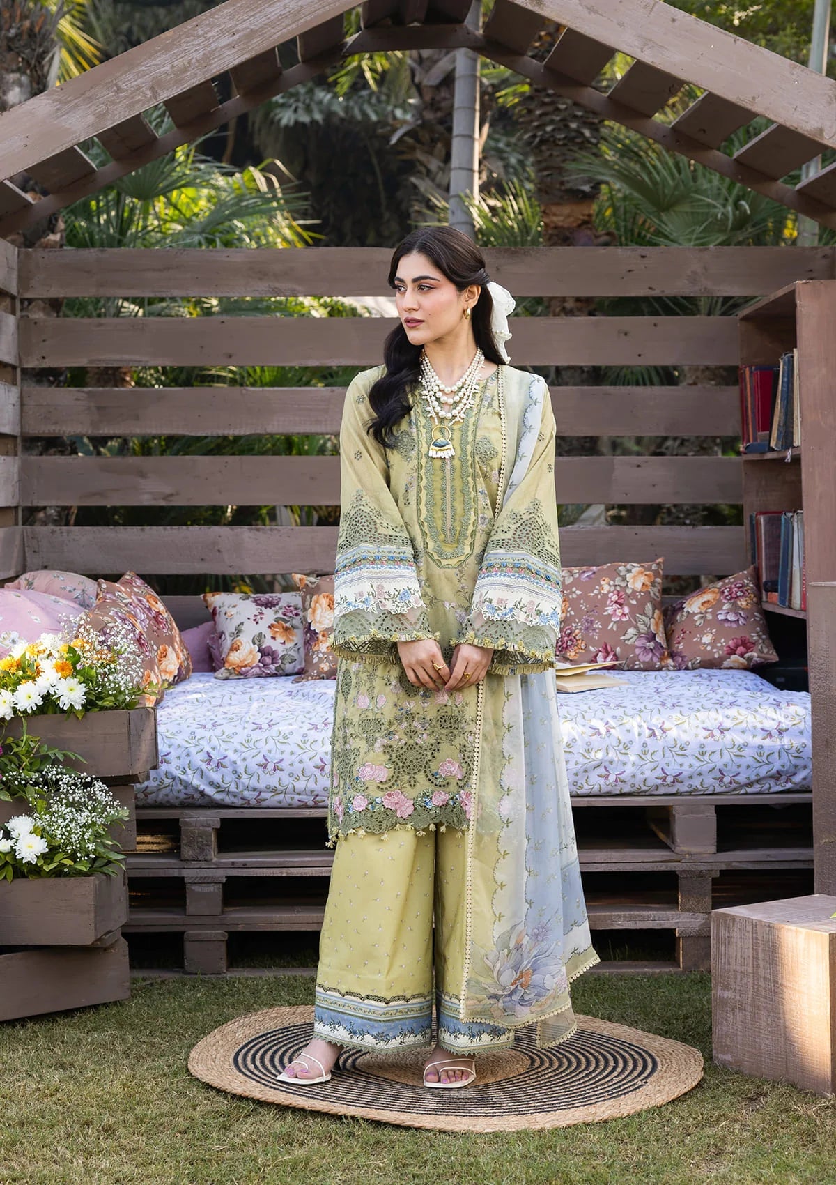 [ SUIT L ] - ELAF CHIKANKARI PRINTS WITH CHIFFON DUPATTA 2026