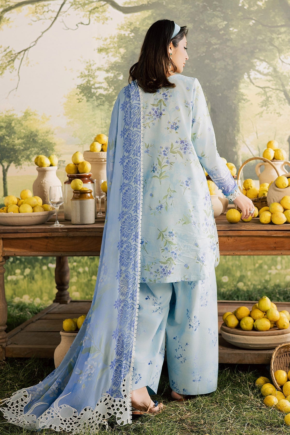 [ SUIT B ] - NUREH BLOOM LAWN EMBROIDERED AND PRINTED DORIYA COLLECTION 2026
