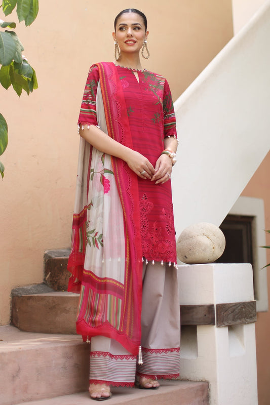 CHARIZMA BASICS EMBROIDERED LAWN WITH EMBROIDERED LAWN DUPATTA 2025