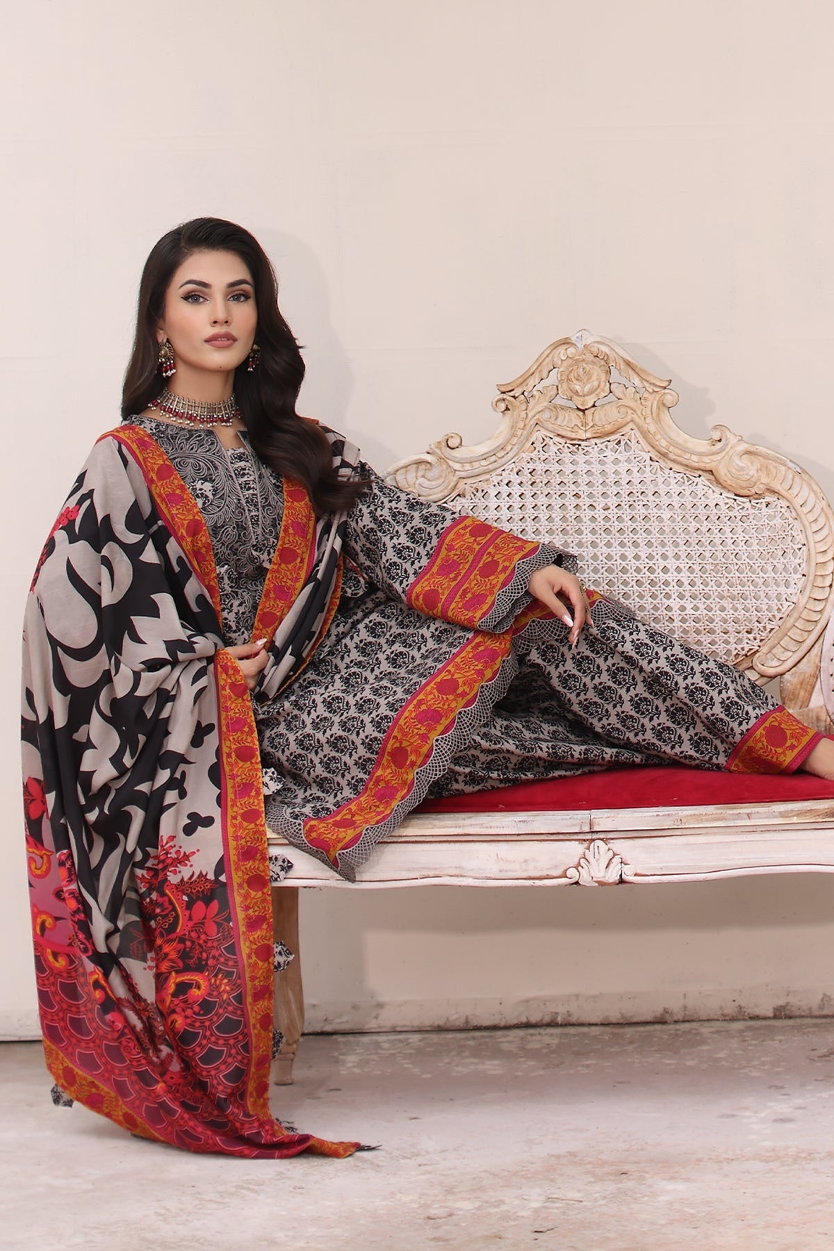 CHARIZMA COMBINATION LINEN EMBROIDERED SHAWL SUIT COLLECTION VOL 2 2024 🌸🌸🌸