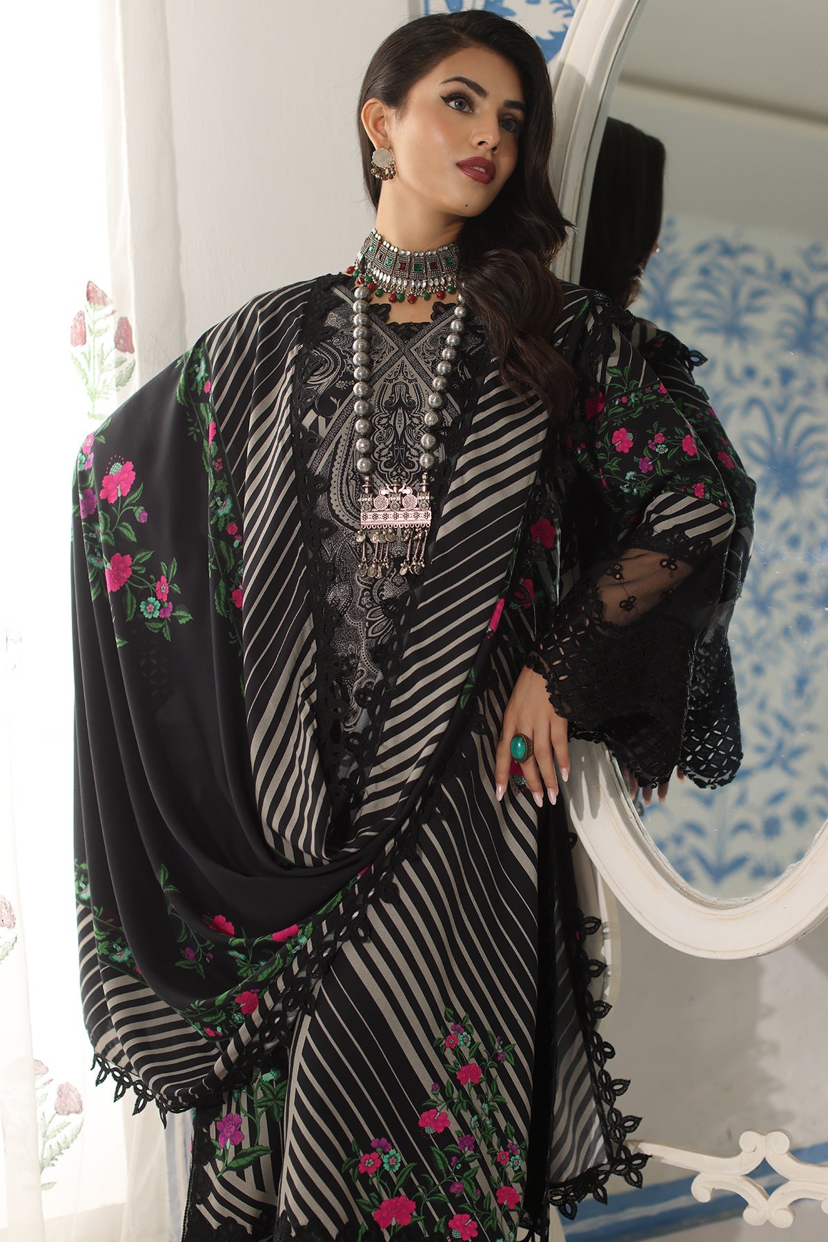 CHARIZMA VIRSA EMBROIDERED LINEN SHAWL SUIT COLLECTION 2024 🌸🌸