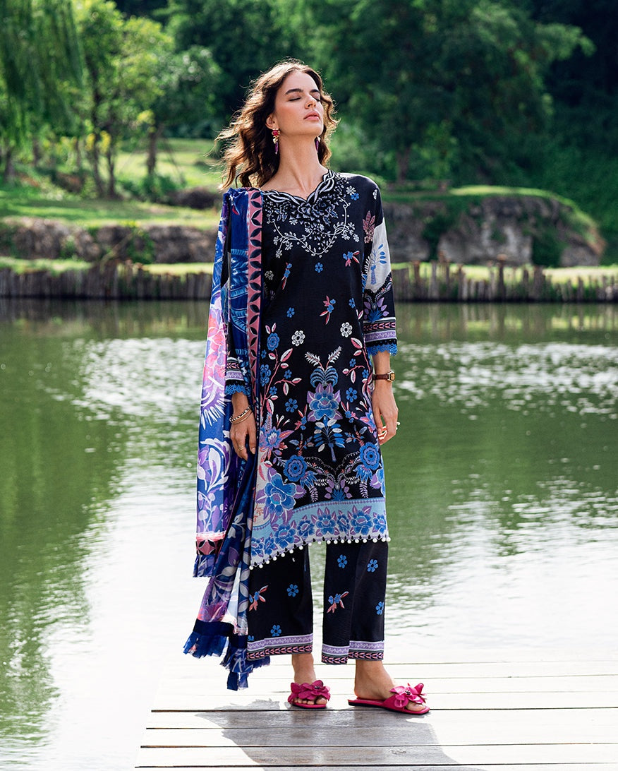 ROHEENAZ GARDEN VEIL PRINTED EMBROIDERED LAWN 2025
