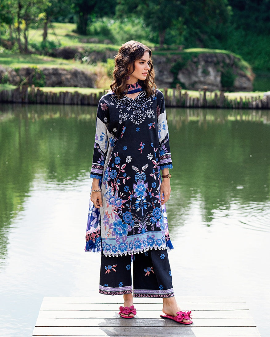 ROHEENAZ GARDEN VEIL PRINTED EMBROIDERED LAWN 2025