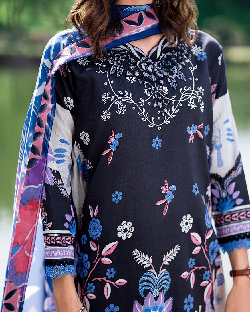 ROHEENAZ GARDEN VEIL PRINTED EMBROIDERED LAWN 2025