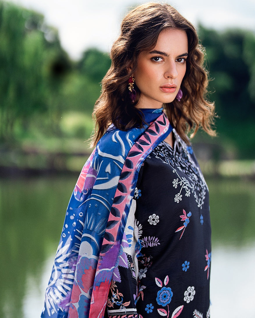 ROHEENAZ GARDEN VEIL PRINTED EMBROIDERED LAWN 2025