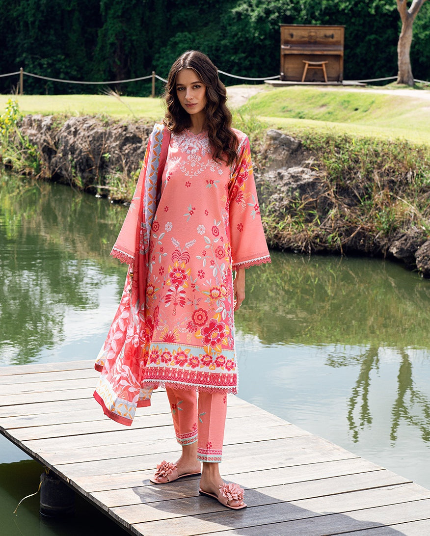 ROHEENAZ GARDEN VEIL PRINTED EMBROIDERED LAWN 2025