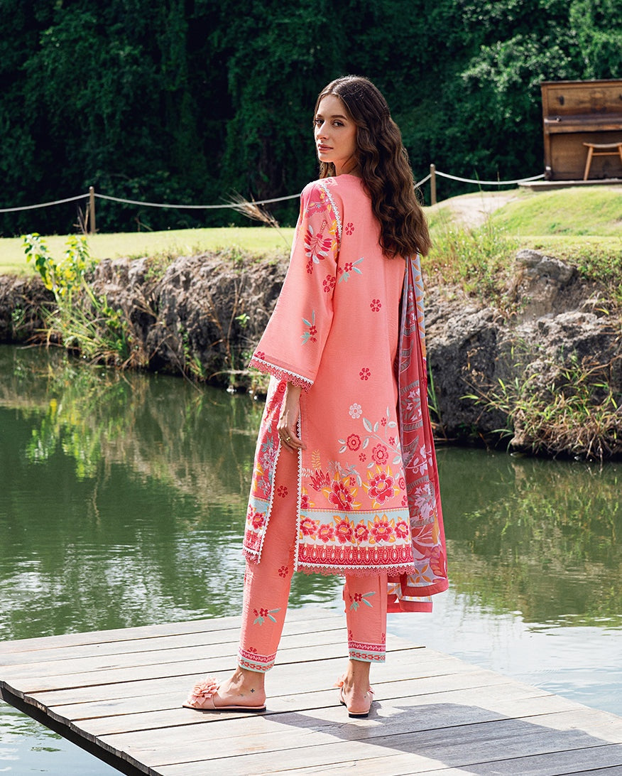 ROHEENAZ GARDEN VEIL PRINTED EMBROIDERED LAWN 2025