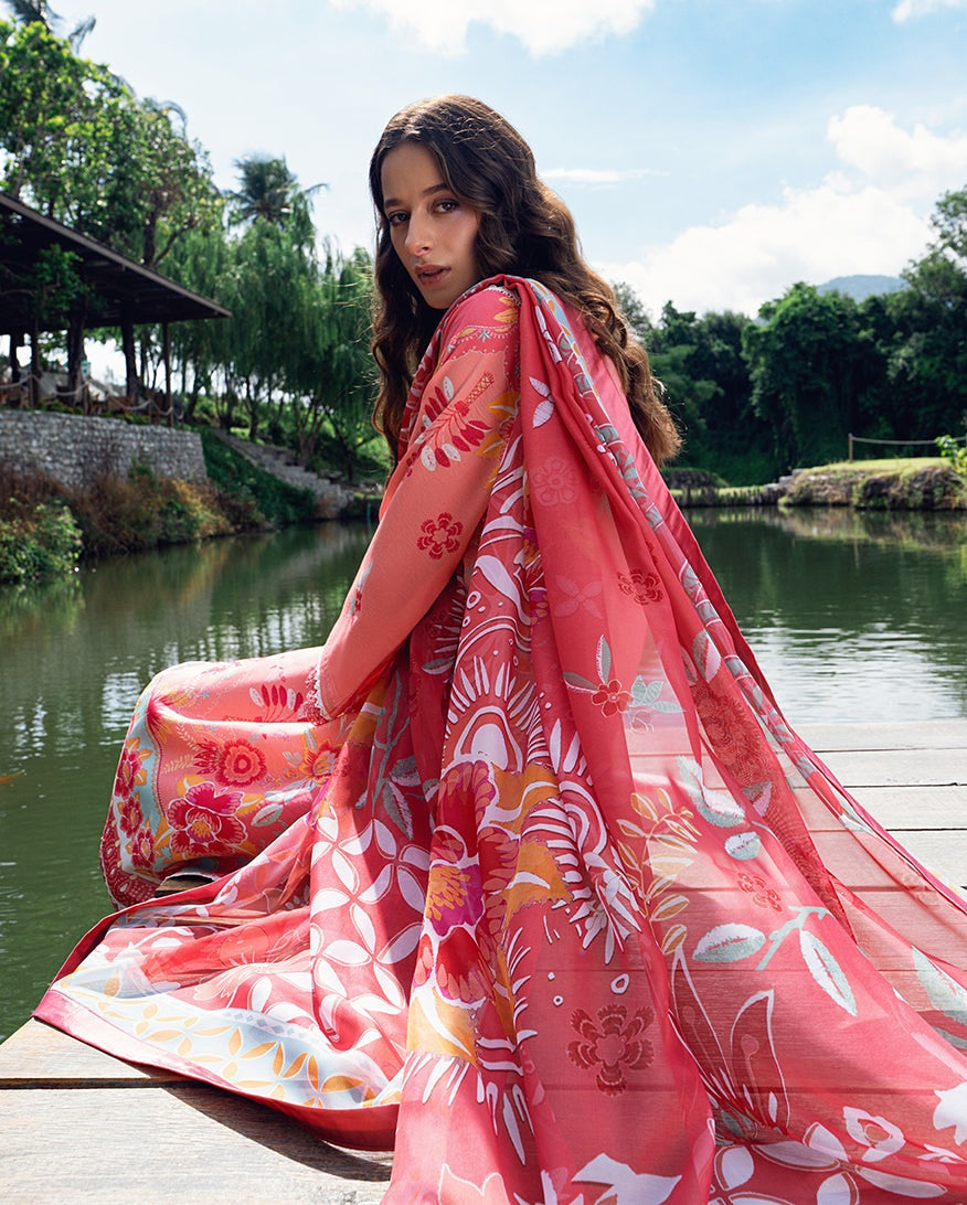 ROHEENAZ GARDEN VEIL PRINTED EMBROIDERED LAWN 2025