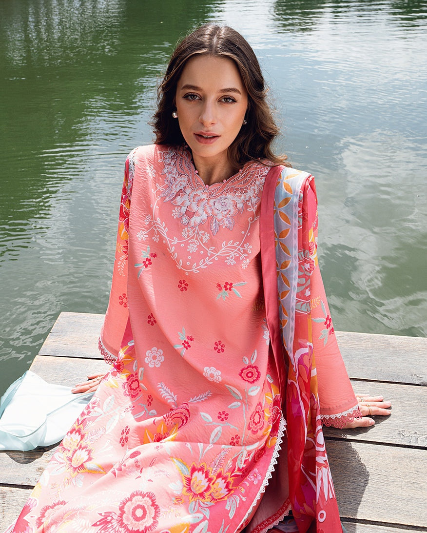 ROHEENAZ GARDEN VEIL PRINTED EMBROIDERED LAWN 2025
