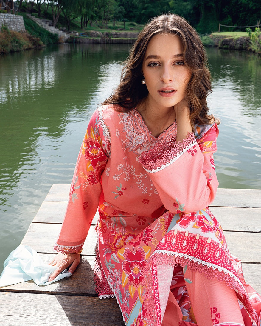ROHEENAZ GARDEN VEIL PRINTED EMBROIDERED LAWN 2025