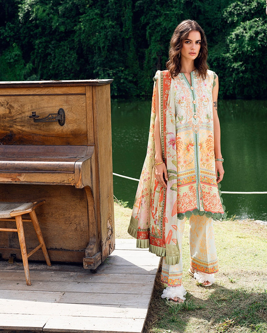 ROHEENAZ GARDEN VEIL PRINTED EMBROIDERED LAWN 2025