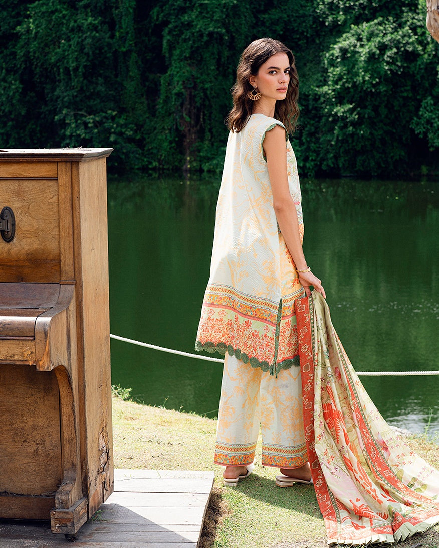 ROHEENAZ GARDEN VEIL PRINTED EMBROIDERED LAWN 2025