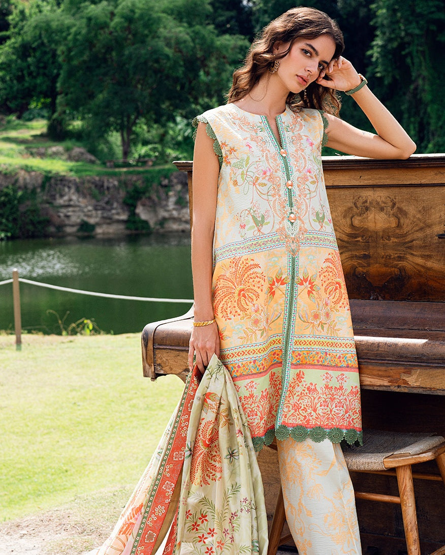 ROHEENAZ GARDEN VEIL PRINTED EMBROIDERED LAWN 2025
