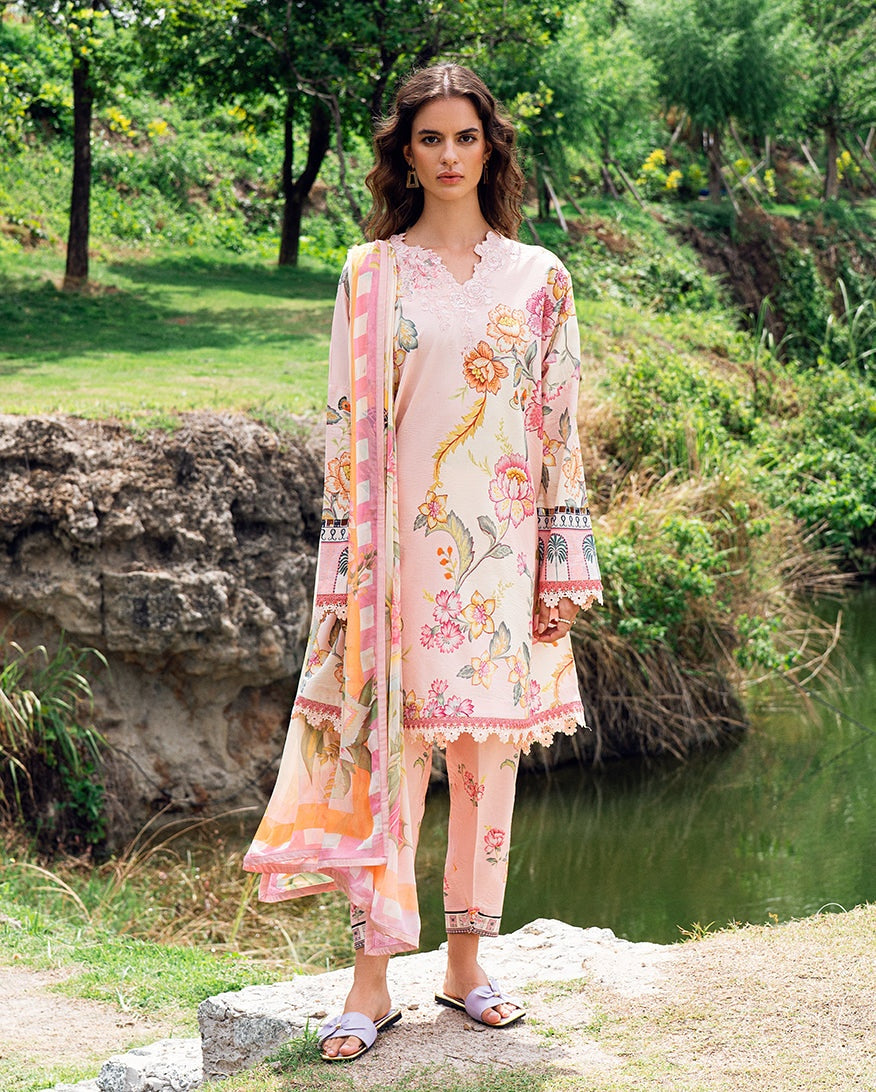 ROHEENAZ GARDEN VEIL PRINTED EMBROIDERED LAWN 2025
