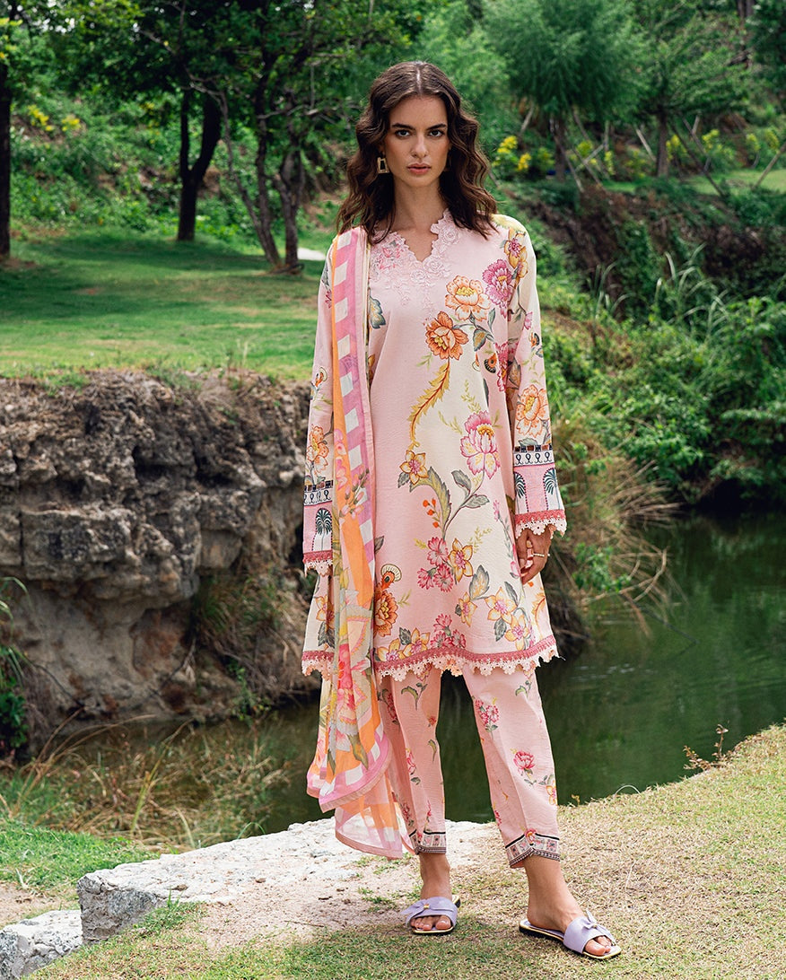 ROHEENAZ GARDEN VEIL PRINTED EMBROIDERED LAWN 2025