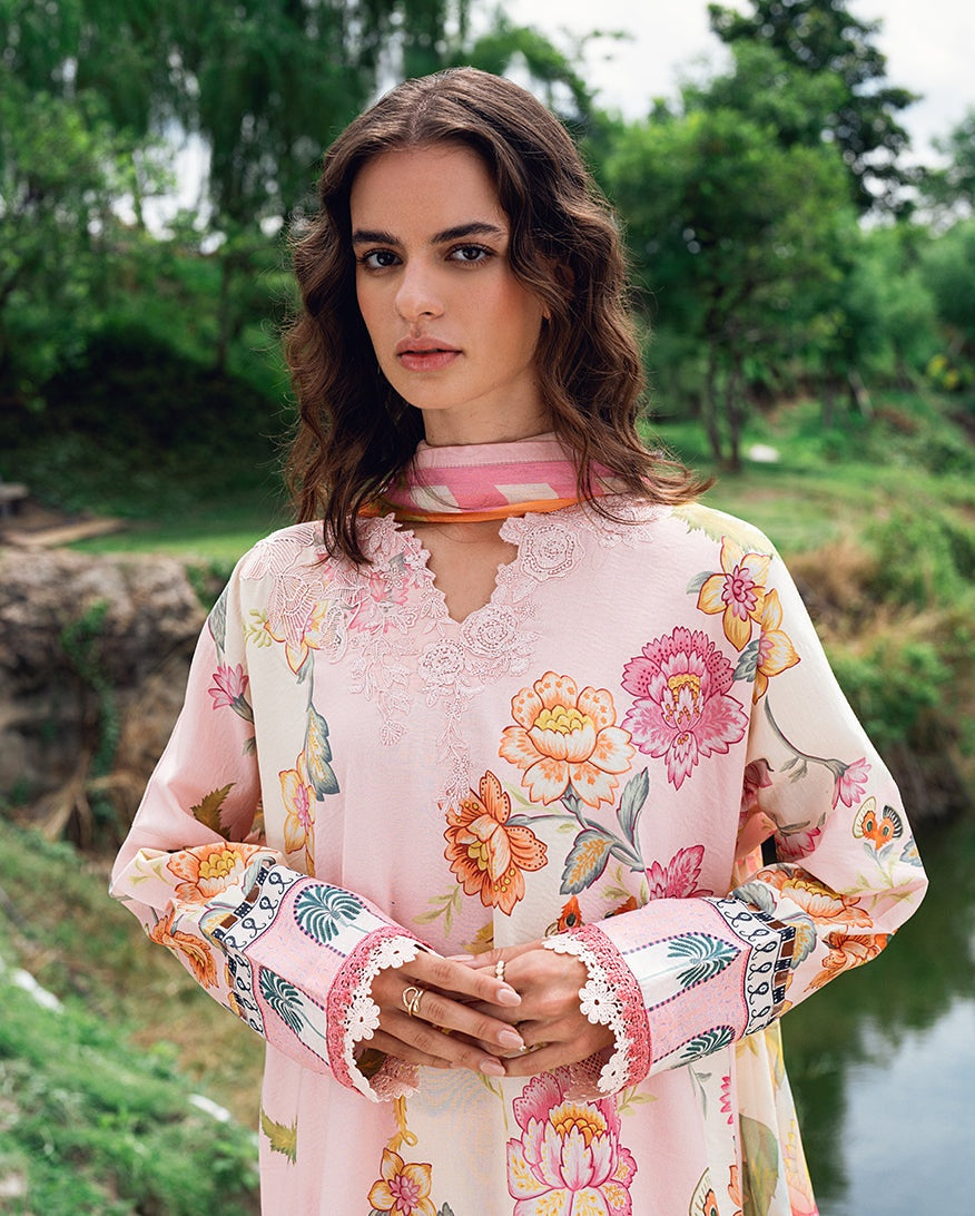 ROHEENAZ GARDEN VEIL PRINTED EMBROIDERED LAWN 2025