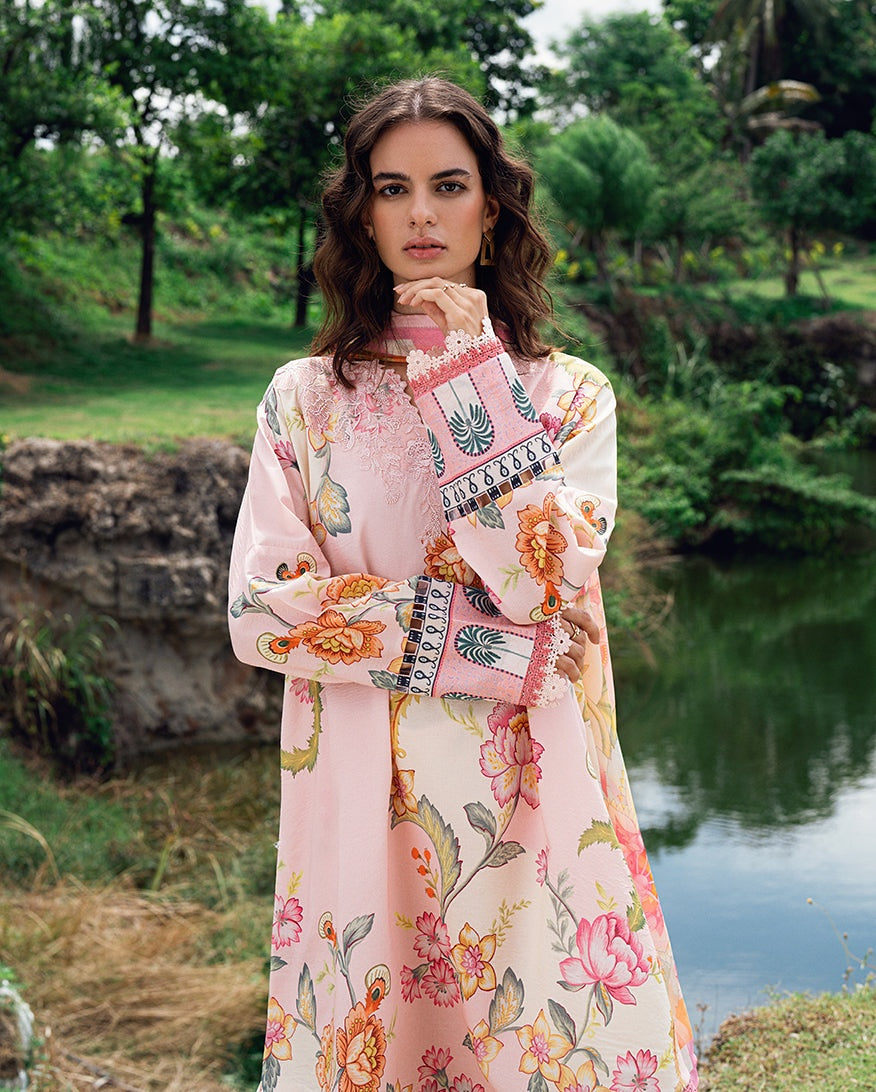 ROHEENAZ GARDEN VEIL PRINTED EMBROIDERED LAWN 2025