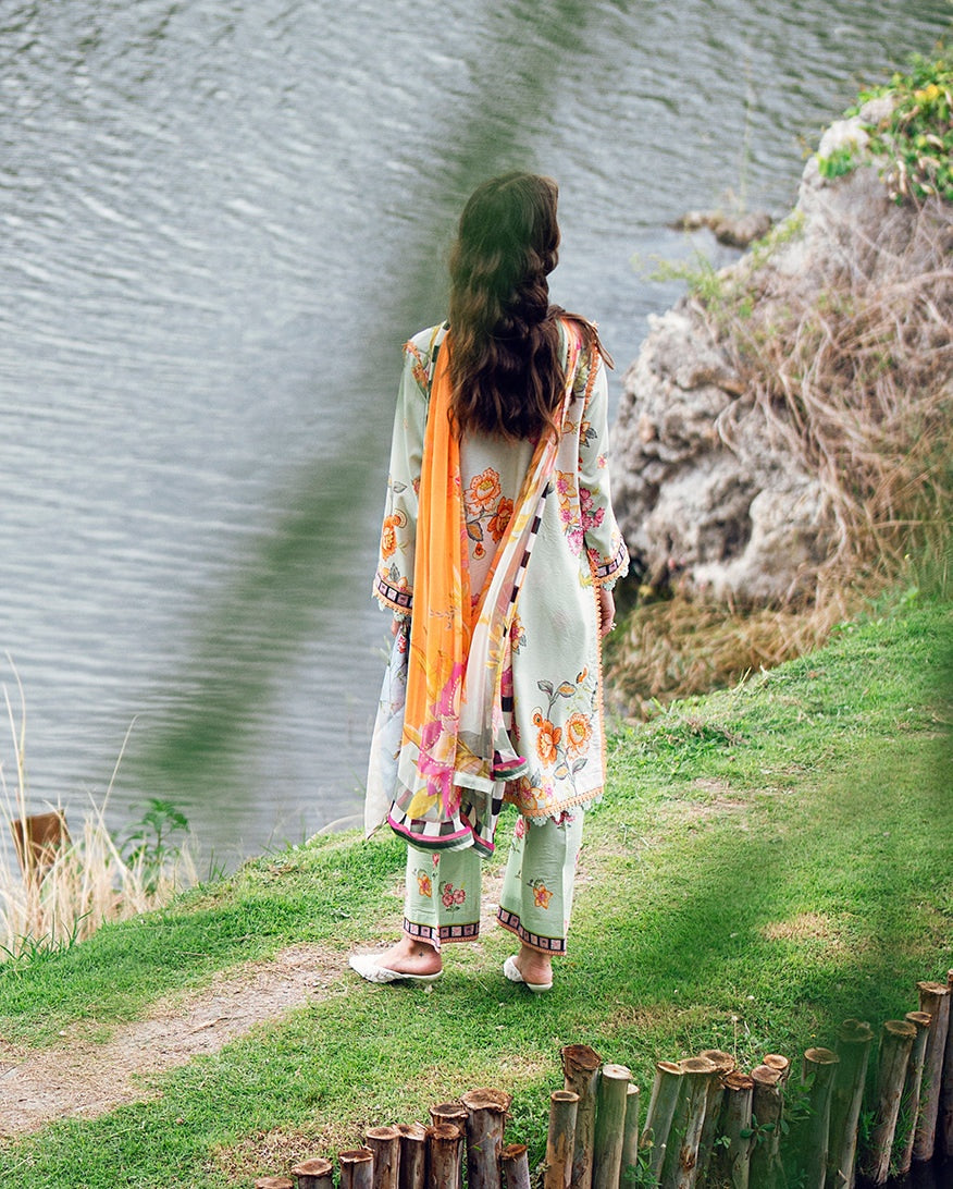 ROHEENAZ GARDEN VEIL PRINTED EMBROIDERED LAWN 2025