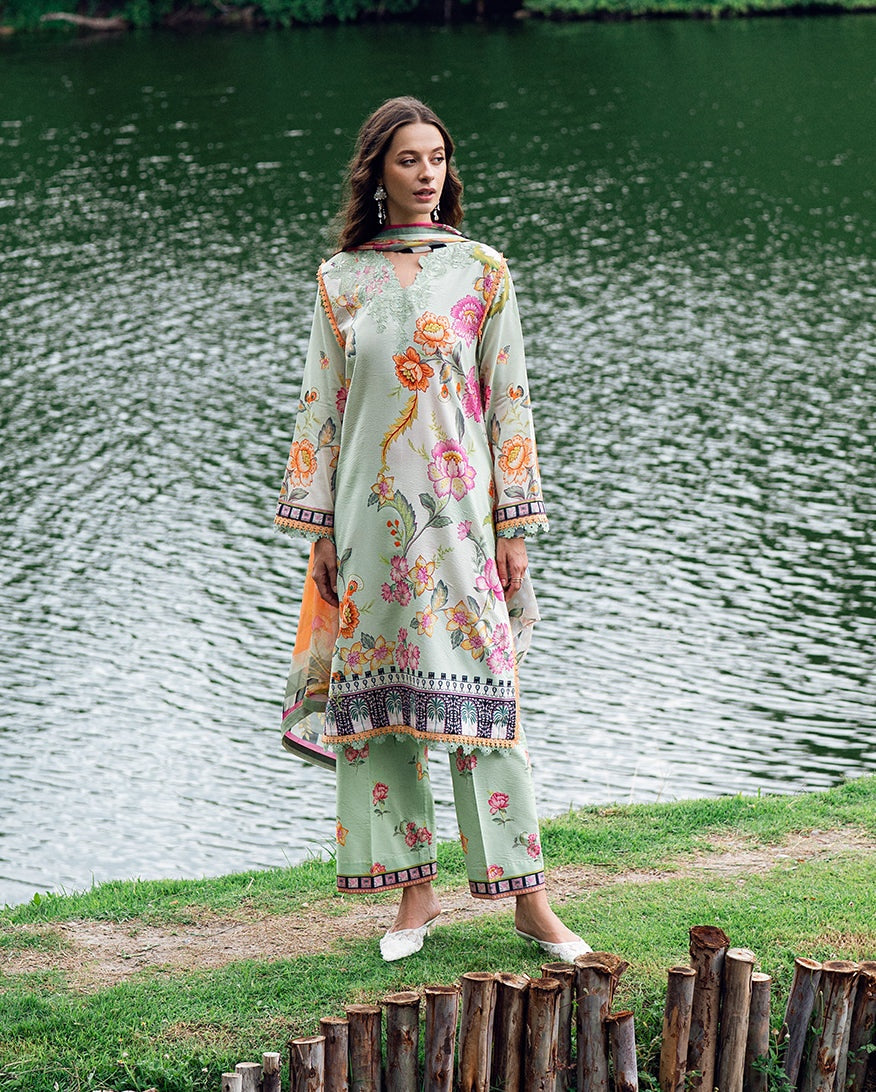ROHEENAZ GARDEN VEIL PRINTED EMBROIDERED LAWN 2025