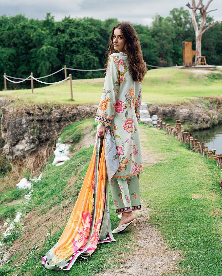 ROHEENAZ GARDEN VEIL PRINTED EMBROIDERED LAWN 2025