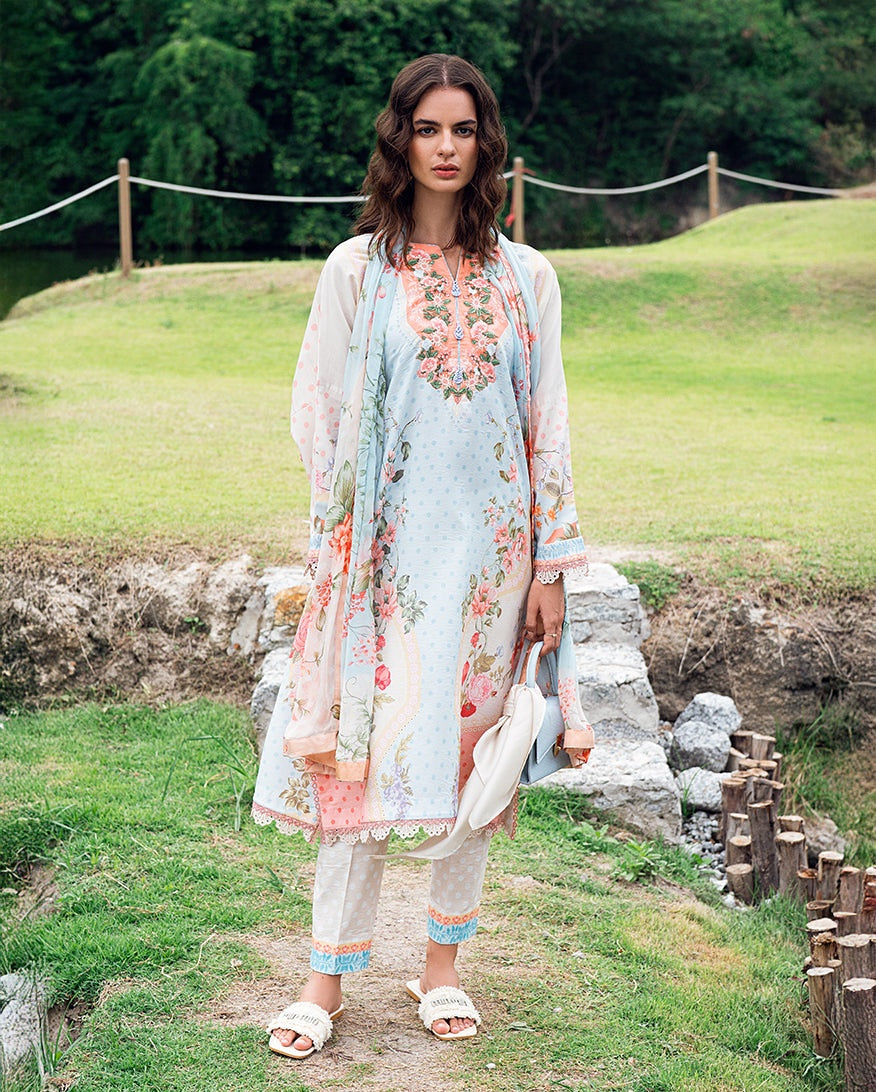 ROHEENAZ GARDEN VEIL PRINTED EMBROIDERED LAWN 2025