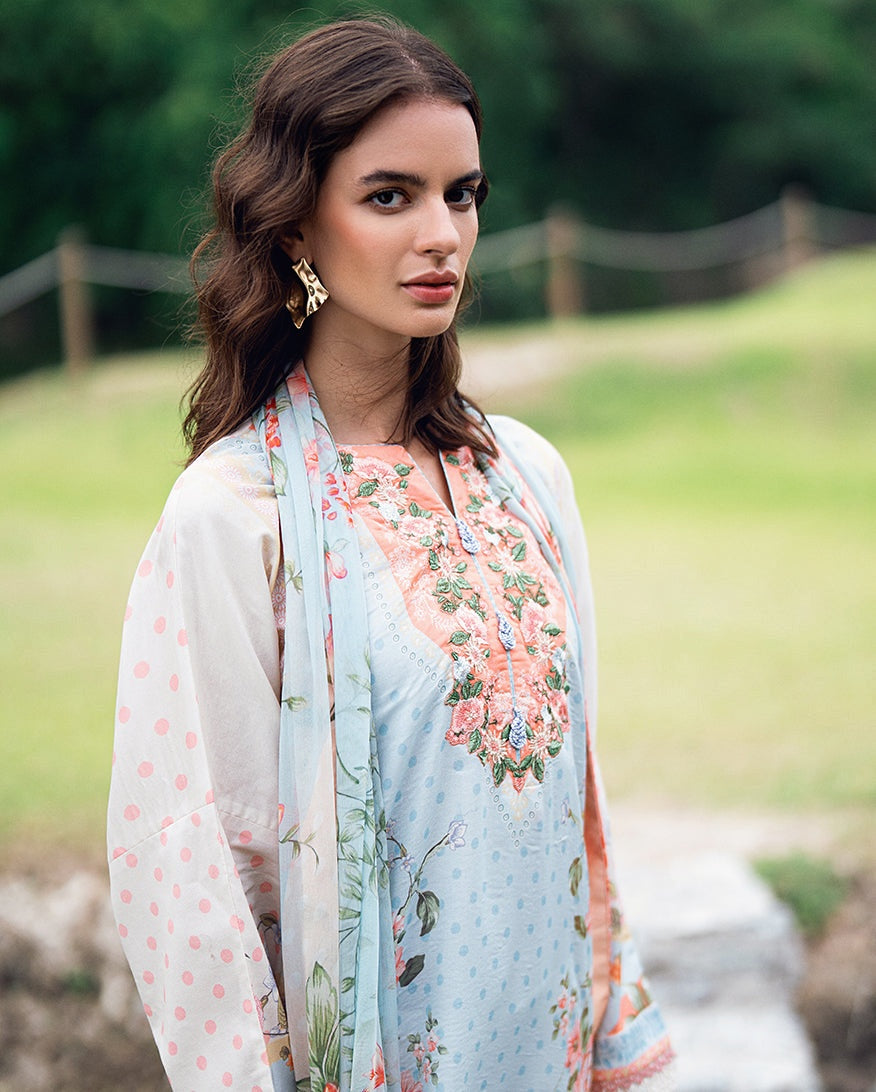 ROHEENAZ GARDEN VEIL PRINTED EMBROIDERED LAWN 2025